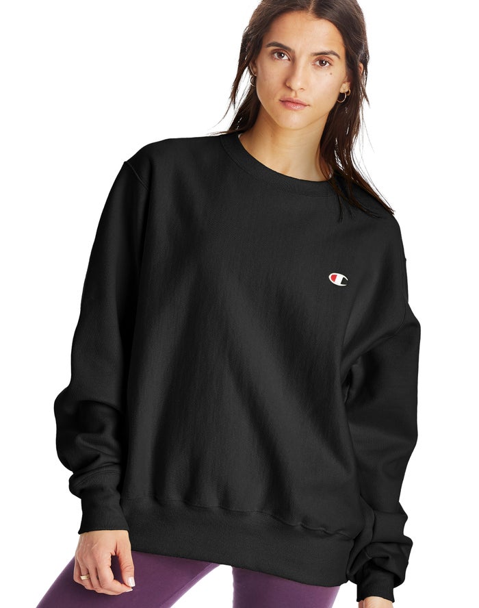 Sudadera Champion Mujer - Reverse Weave Boyfriend Crew ( Negras ) 9675418-MV